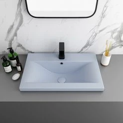 Arezzo 610 x 395mm Matt Blue Rectangular Mid-Edged Inset Basin