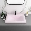 Arezzo 610 x 395mm Matt Pink Rectangular Mid-Edged Inset Basin