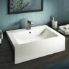 Arezzo 600mm Square Semi-Recessed Basin - Gloss White