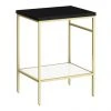Arezzo 610 Matt Black Stone Resin Worktop with Brushed Brass Framed Washstand