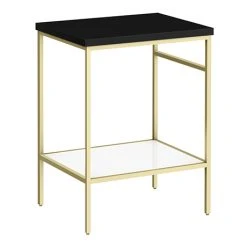 Arezzo 610 Matt Black Stone Resin Worktop with Brushed Brass Framed Washstand