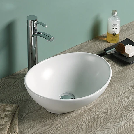 Arezzo Matt White Oval Counter Top Basin 0TH (410 x 340mm) 1 Arezzo Matt White Oval Counter Top Basin 0TH (410 x 340mm)