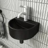 Arezzo Matt Black Round Wall Hung Cloakroom Basin 1TH (303 x 255mm)