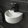 Arezzo Matt White Round Wall Hung Cloakroom Basin 1TH (303 x 255mm)