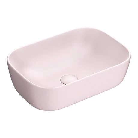 Arezzo 455 x 325mm Matt Pink Curved Rectangular Counter Top Basin 2 Arezzo 455 x 325mm Matt Pink Curved Rectangular Counter Top Basin - Image 2