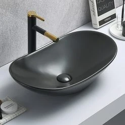 Arezzo Oval Counter Top Basin (620mm Wide - Matt Black)