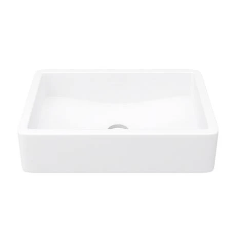 Arezzo 600 x 390mm Gloss White Rectangular Counter Top Basin 4 Arezzo 600 x 390mm Gloss White Rectangular Counter Top Basin - Image 4