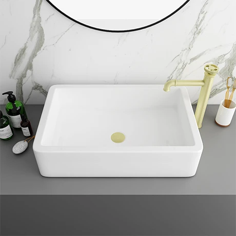 Arezzo 600 x 390mm Gloss White Rectangular Counter Top Basin 1 Arezzo 600 x 390mm Gloss White Rectangular Counter Top Basin