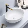 Arezzo Matt White Curved Oval Counter Top Basin 0TH (520 x 395mm)