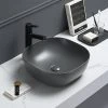 Arezzo 425 x 425mm Matt Grey Coloured Curved Square Counter Top Basin