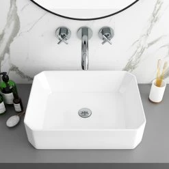 Arezzo 500 x 365mm Slim 8-Sided Rectangular Counter Top Basin