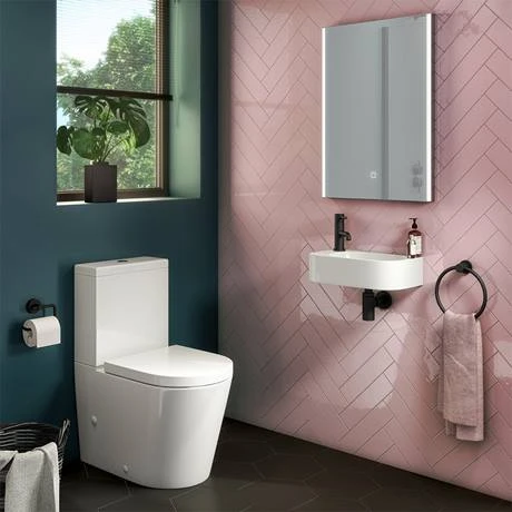 Arezzo 400 x 220mm Curved Wall Hung 1TH Cloakroom Basin 3 Arezzo 400 x 220mm Curved Wall Hung 1TH Cloakroom Basin - Image 3
