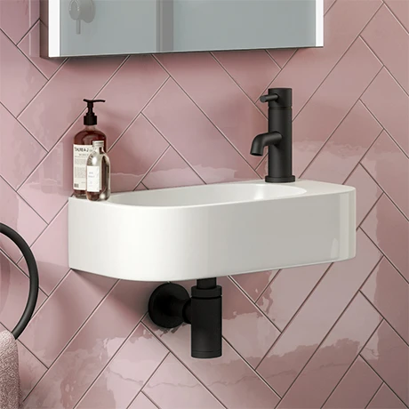 Arezzo 400 x 220mm Curved Wall Hung 1TH Cloakroom Basin 1 Arezzo 400 x 220mm Curved Wall Hung 1TH Cloakroom Basin