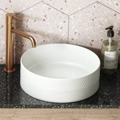 Arezzo Chevron Round Counter Top Basin - 360mm Diameter