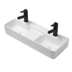 Arezzo Double Bowl Wall Mounted Basin - 810mm Wide - 1 Tap Hole per Bowl 7 Arezzo Double Bowl Wall Mounted Basin - 810mm Wide - 1 Tap Hole per Bowl -Victorian Plumbing Store AZ78623 d4 460
