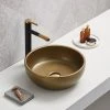 Arezzo Matt Gold Effect Round Countertop Basin - 410mm Diameter
