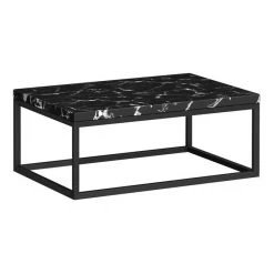 Arezzo 700 Black Marble Effect Worktop with Matt Black Wall Mounted Frame