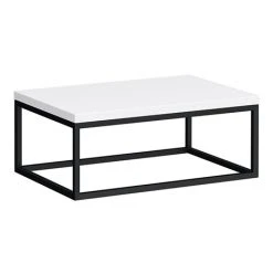 Arezzo 700 Gloss White Stone Resin Worktop with Matt Black Wall Mounted Frame