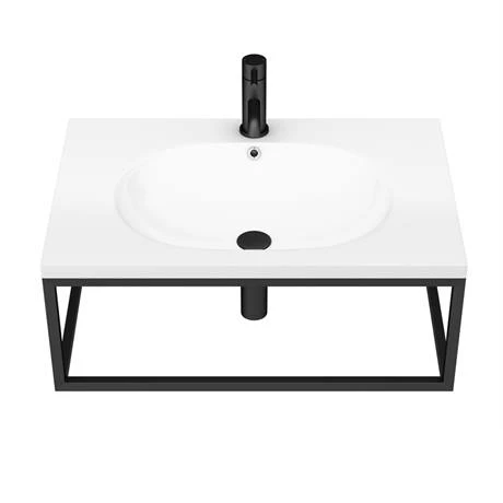 Arezzo 700 Wall Hung Basin with Matt Black Towel Rail Frame 5 Arezzo 700 Wall Hung Basin with Matt Black Towel Rail Frame - Image 5