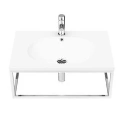 Arezzo 700 Wall Hung Basin with Chrome Towel Rail Frame -Victorian Plumbing Store AZ7CHRFRM d4 460