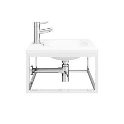 Arezzo 700 Wall Hung Basin with Chrome Towel Rail Frame -Victorian Plumbing Store AZ7CHRFRM d5 460