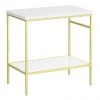 Arezzo 810 Gloss White Stone Resin Worktop with Brushed Brass Framed Washstand
