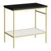 Arezzo 810 Matt Black Stone Resin Worktop with Brushed Brass Framed Washstand