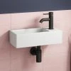 Arezzo 410 x 210mm Square Wall Hung Cloakroom Basin - Matt White