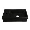 Arezzo Matt Black Compact Rectangular Counter Top Ceramic Basin (410 x 220mm)