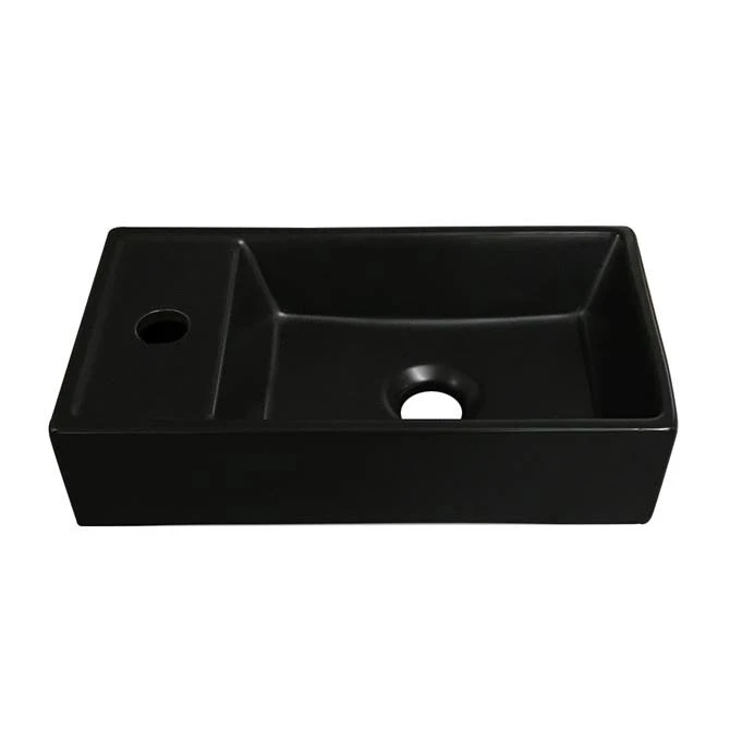 Arezzo Matt Black Compact Rectangular Counter Top Ceramic Basin (410 x 220mm) 1 Arezzo Matt Black Compact Rectangular Counter Top Ceramic Basin (410 x 220mm)