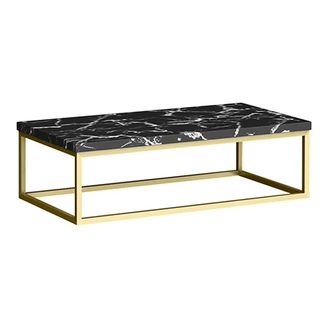 Arezzo 910 Black Marble Effect Worktop with Brushed Brass Wall Mounted Frame 1 Arezzo 910 Black Marble Effect Worktop with Brushed Brass Wall Mounted Frame