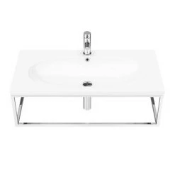 Arezzo 900 Wall Hung Basin with Chrome Towel Rail Frame -Victorian Plumbing Store AZ9CHRFRM d2 460