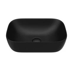 Arezzo 465 x 325mm Matt Black Curved Rectangular Counter Top Basin 10 Arezzo 465 x 325mm Matt Black Curved Rectangular Counter Top Basin -Victorian Plumbing Store AZB465 d4 460