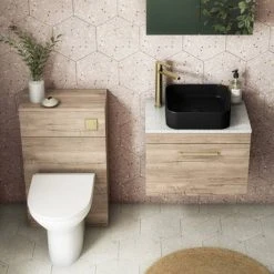 Arezzo 380 x 380mm Matt Black Square Counter Top Basin -Victorian Plumbing Store AZB6276 d3 460