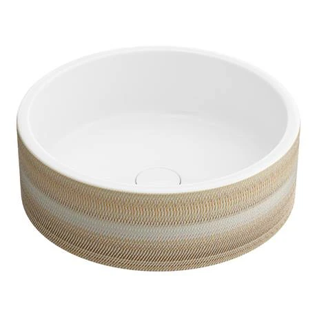 Arezzo Rustic Patterned Round Counter Top Basin - 410mm Diameter 2 Arezzo Rustic Patterned Round Counter Top Basin - 410mm Diameter - Image 2