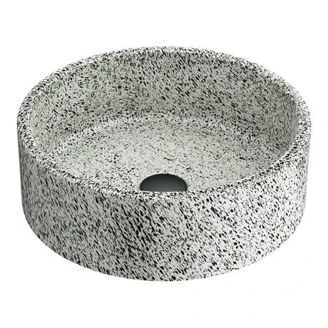 Arezzo Speckled Stone Effect Round Counter Top Basin - 410mm Diameter 3 Arezzo Speckled Stone Effect Round Counter Top Basin - 410mm Diameter - Image 3