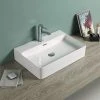 Arezzo 600 x 425mm Gloss White 1TH Rectangular Counter Top Basin