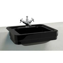 Burlington Jet Black 58cm Semi-Recessed Basin