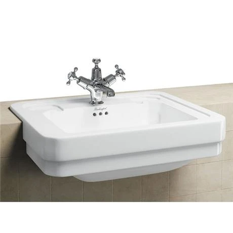 Burlington Classic Semi Recessed 58cm Basin - B12 2 Burlington Classic Semi Recessed 58cm Basin - B12 - Image 2