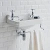 Burlington 51cm Cloakroom Basin with Towel Rail - 2 Tap Hole