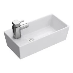 Nuie Compact Rectangular Counter Top Ceramic Basin - BAS002