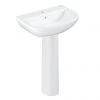 Grohe Bau 600mm 1TH Basin + Full Pedestal