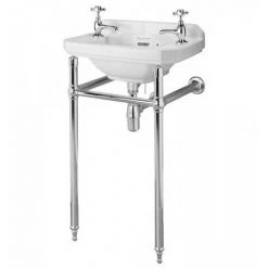 Bayswater Fitzroy 515mm 2TH Cloakroom Basin & Chrome Wash Stand