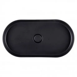 BagnoDesign Teatro Oval Matt Black 650 x 350mm Countertop Basin -Victorian Plumbing Store BDS CIR 102 MB D2 460