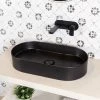 BagnoDesign Teatro Oval Matt Black 650 x 350mm Countertop Basin