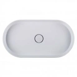 BagnoDesign Teatro Oval White 650 x 350mm Countertop Basin -Victorian Plumbing Store BDS CIR 102 WH D2 460