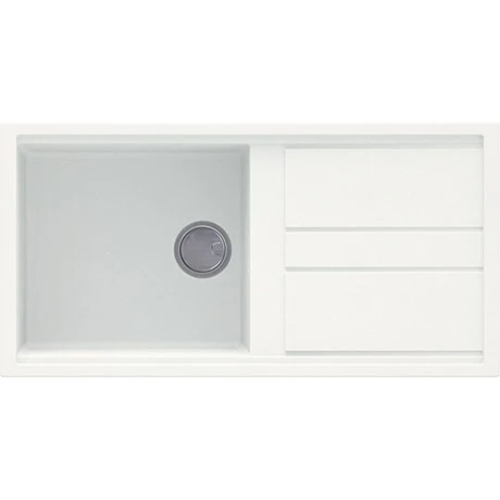 Reginox Best 480 1.0 Bowl Granite Kitchen Sink - White 1 Reginox Best 480 1.0 Bowl Granite Kitchen Sink - White