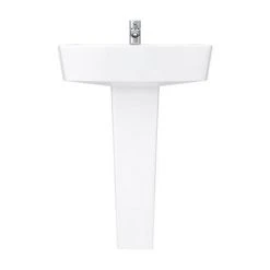 Brooklyn Modern Square Basin + Pedestal (1 Tap Hole) 10 Brooklyn Modern Square Basin + Pedestal (1 Tap Hole) -Victorian Plumbing Store BR P D5 460