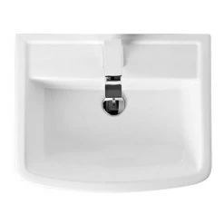 Brooklyn Modern Square Basin & Semi Pedestal (520mm Wide - 1 Tap Hole) -Victorian Plumbing Store BR520SP d4 460