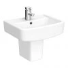 Brooklyn Modern Square Basin & Semi Pedestal (520mm Wide - 1 Tap Hole)